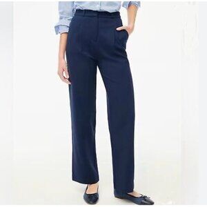 J Crew Wide Leg Navy Blue Ponte Pants